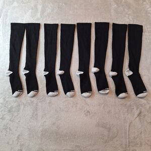 Wellow Compression Socks Size XL Solid Black 4 Pairs